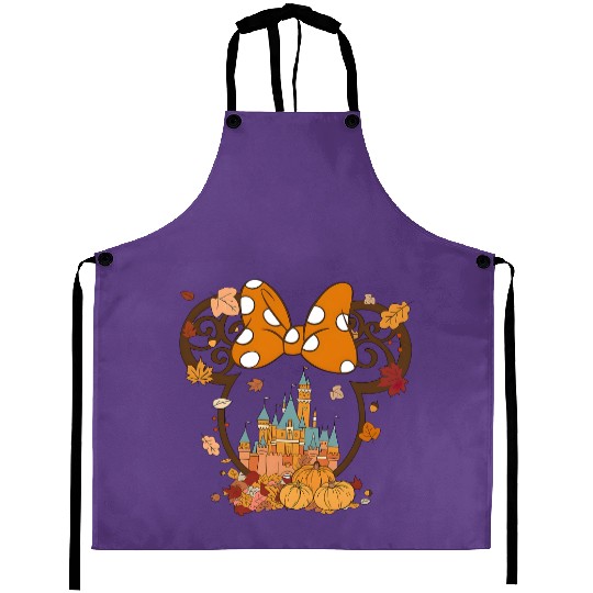 Fall Minnie Mickey Ear Aprons, Minnie Halloween, Disney Halloween Aprons