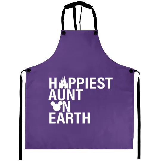 Happiest Auntie on Earth Aprons, Disney Aunt Aprons, Disney Vacation Aprons, Disney Aprons for Women, Disney Family Aprons, Disney Auntie,