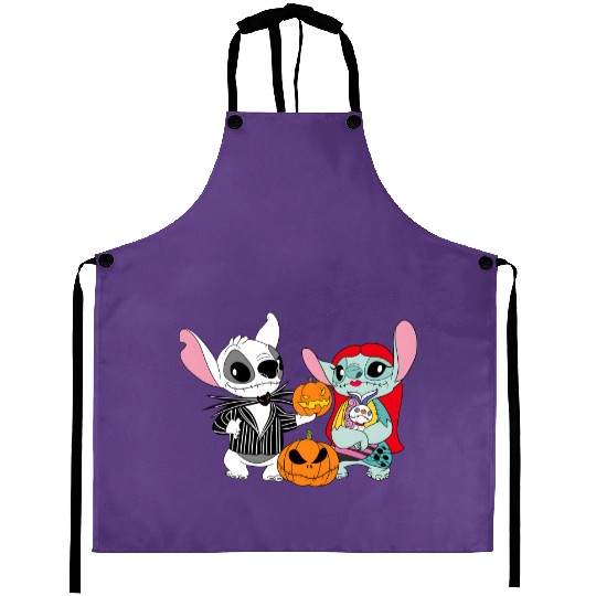 Disney Lilo and Stitch Anger Halloween Costume Jack Skellington and Sally Aprons