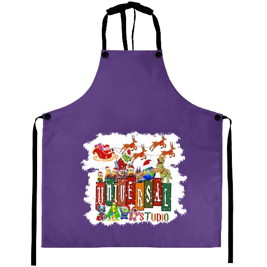 Universal Studios Christmas Aprons, Disneyland Christmas Aprons