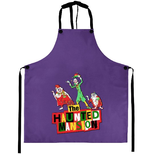 Vintage Disney Parks Hitchhiking Ghosts Christmas Lights Aprons, The Haunted Mansion Christmas Aprons