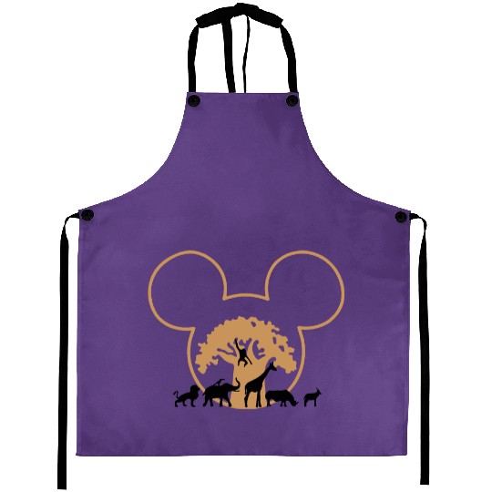 Disney Animal Kingdom Mickey Ears Aprons, Retro Mickey Safari Aprons, Mickey and Friends Aprons, Disney Family Trip 2023 Aprons
