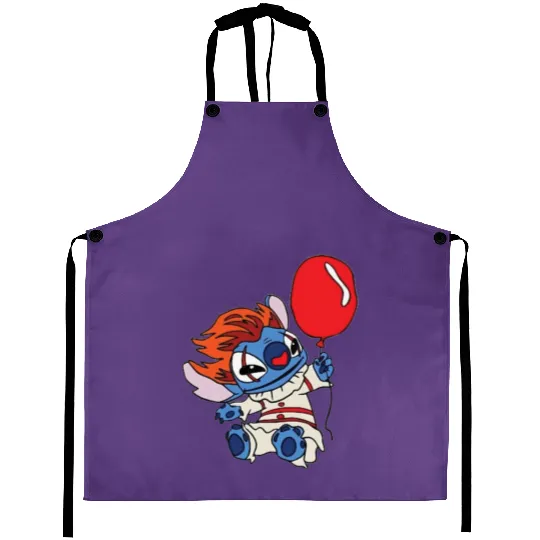 Funny Stitch ,Disney Halloween , Retro Horror Halloween , Horror Movie Character Sh Aprons