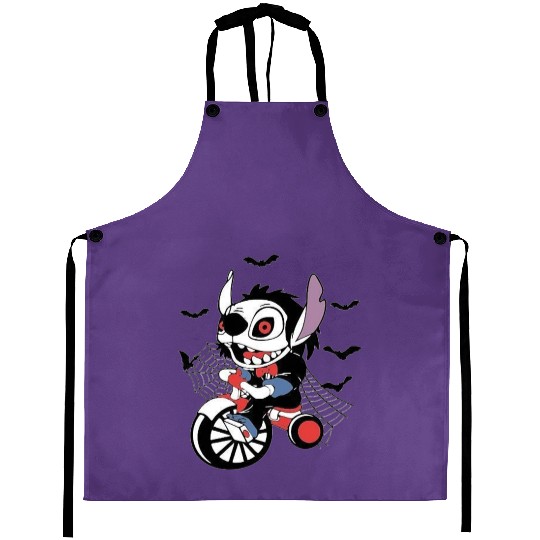 Funny Stitch ,Disney Halloween , Retro Horror Halloween , Horror Movie Character Sh (5) Aprons