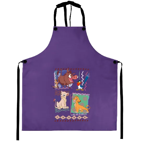 Retro 90s Disney Lion King Simba And Timon Graphic Aprons