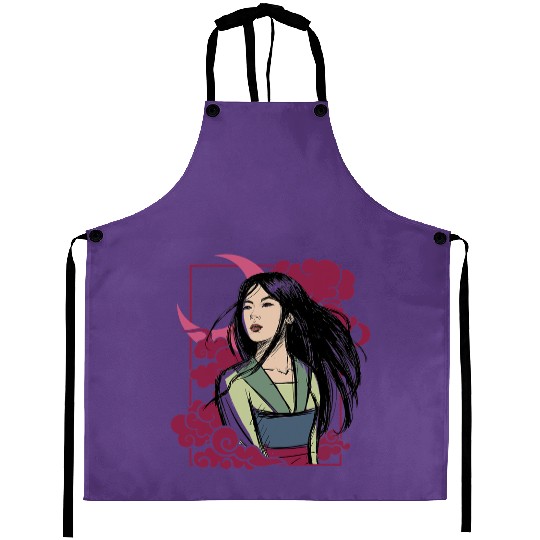Disney Mulan Moon Portrait Front And Back Aprons