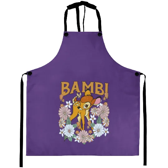 Bambi Aprons, Disney Bambi Deer Aprons, Bambi Birthday Gift, Disneyland Trip Aprons, Disney Flower Aprons
