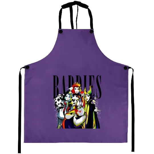 Disney Villians Baddies Graphic Design Maleficent Queen Cruella,Ursla Aprons