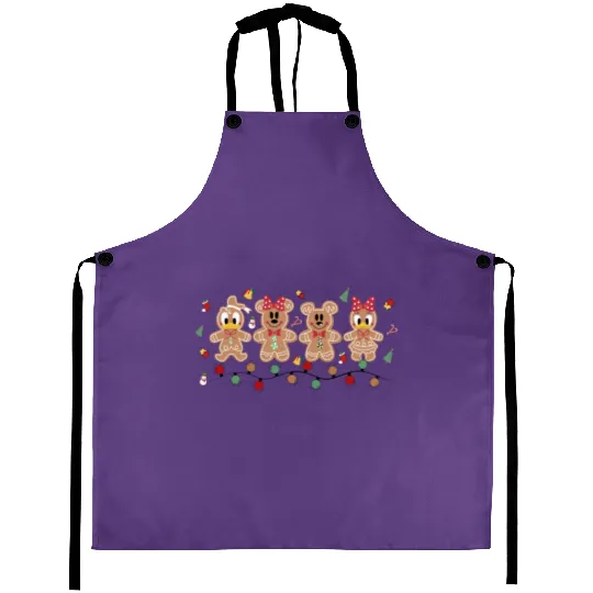 Vintage Disney Mickey Gingerbread Aprons, Gingerbread Mickey and Friends