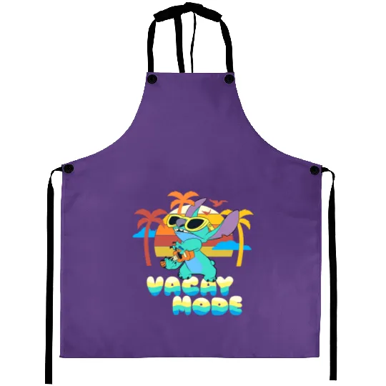 Disney Stitch Island Vacay Mode Retro Distressed Aprons, Disney Trip Aprons, Disney World Aprons