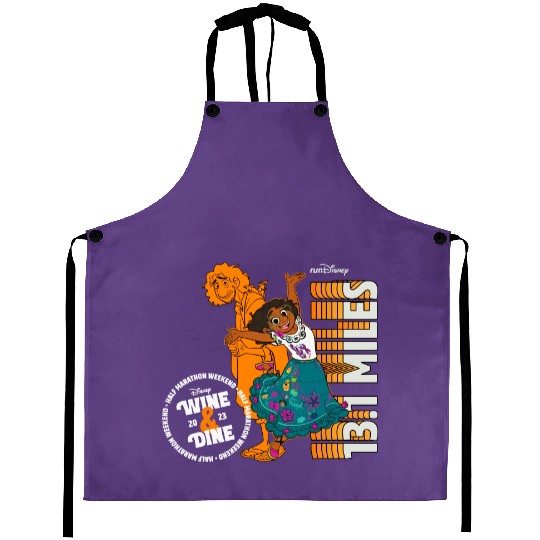 runDisney Mirabel Madrigal Encanto W.ine & Dine Halft Marathon 13.1 Miles Aprons, Disney Marathon Weekend 2023 Aprons