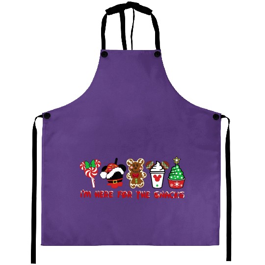 Disney Christmas I'm Here For The Snacks Aprons, Minnie Mickey's