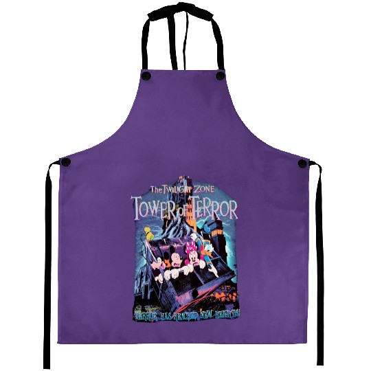 Vintage The Twilight Zone Tower of Terror Retro Aprons, Disney Aprons