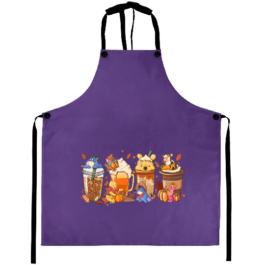 Discover Disney Winnie The Pooh Coffee Aprons, Fall Season Coffee Aprons