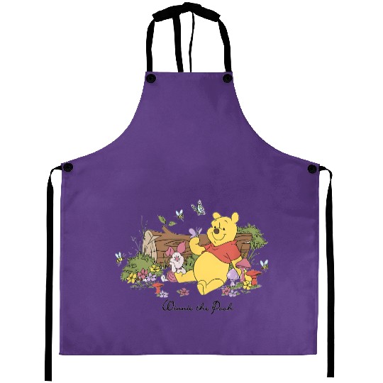 Discover Vintage Winnie The Pooh Piglet And Pooh Floral Butterfly Aprons, Disney Pooh Aprons