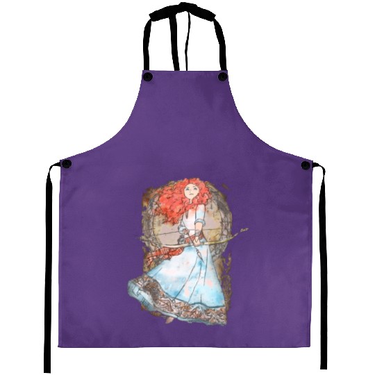 Disney Brave Merida Watercolor Nouveau Aprons, Disneyland Aprons
