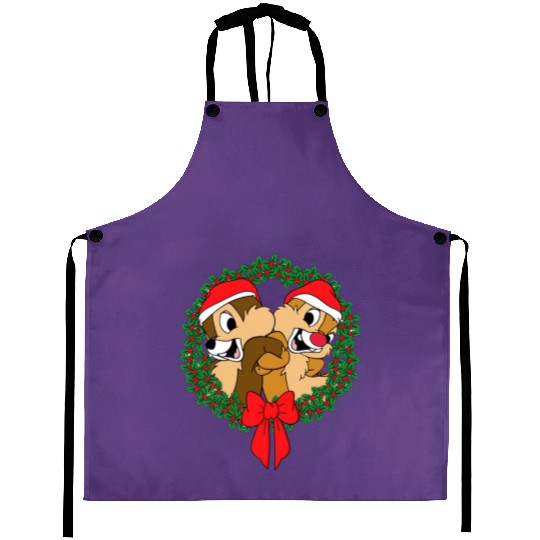 Disney Chip and Dale Christmas Wreath Aprons, Disney Chip