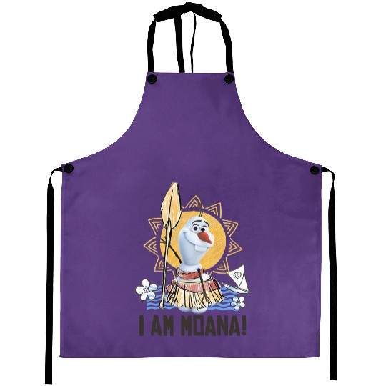 Funny Disney Olaf Presents Moana Costume Sketch Aprons, WDW Trip  Aprons Family Birthday Gift