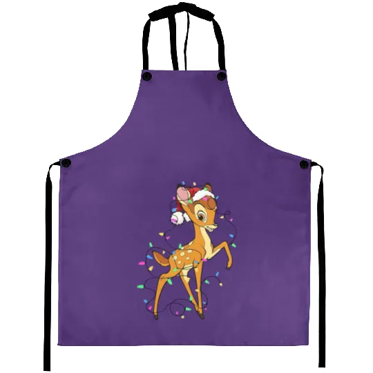 Disney Bambi Christmas Lights Aprons, Santa Bambi Shir