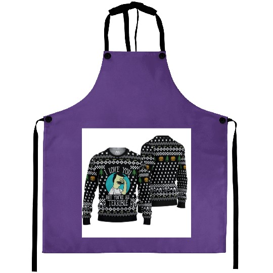 Bobs Burgers I Love You But You Are All Terrible Ugly Sweater Aprons
