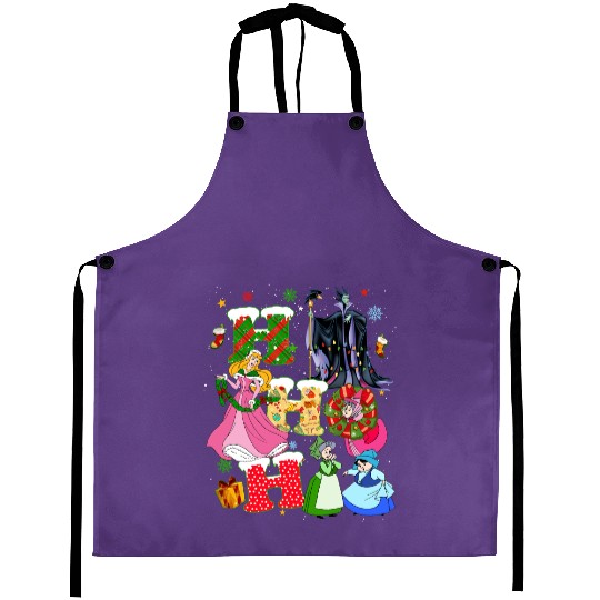 Disney Sleeping Beauty Christmas Vintage Aprons, Princess Aurora HoHoHo Christmas Aprons