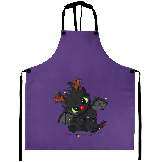 Disney Toothless Christmas Lights Aprons