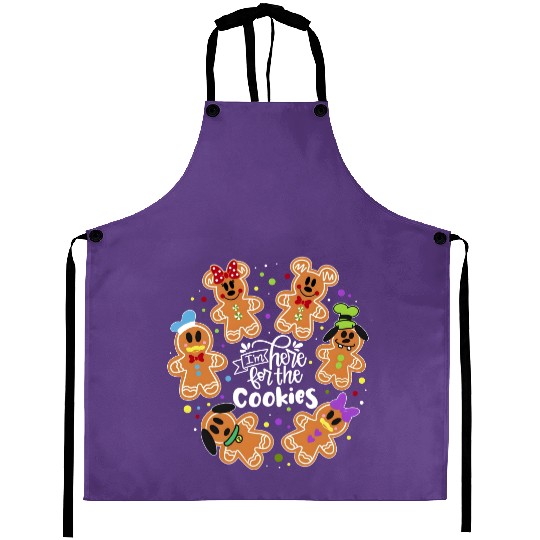 I'm here for the cookies Aprons, Disney Gingerbread Christmas Aprons