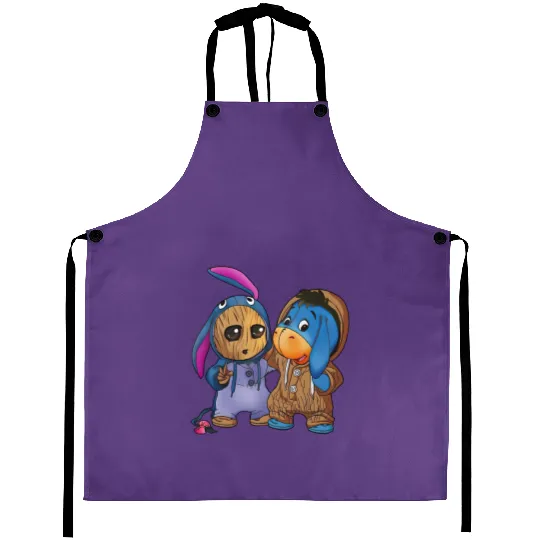 Disney Eeyore and Baby Groot Cute Friends Aprons, Eeyore Unisex