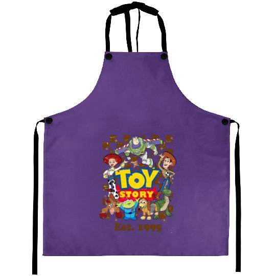Vintage Disney Pixar Toy Story 1995 Characters Aprons, Disneyworld Aprons, Disneyland Aprons