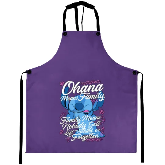 Stitch Day Ohana Means Family Aprons, Disney Stitch Aprons, Disneyland Aprons