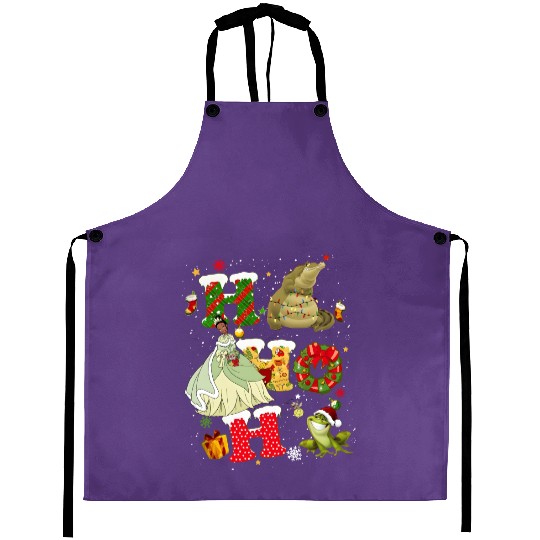 Disney The Princess and the Frog Christmas Vintage Aprons, Princess Tiana Christmas Aprons