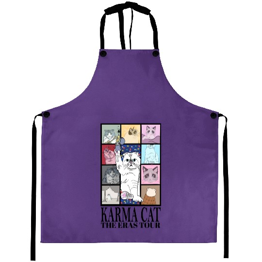 Discover The Eras Tour Karma Cat Version Aprons, Taylo version Aprons, Taylor Merch, Taylor Concert