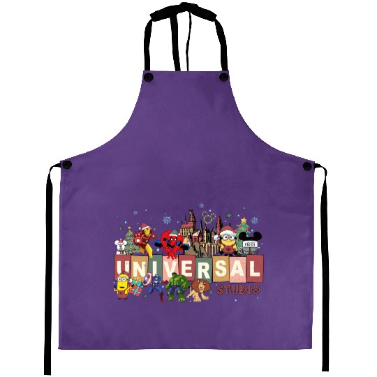Universal Studios Christmas Aprons, Disneyland Christmas Aprons