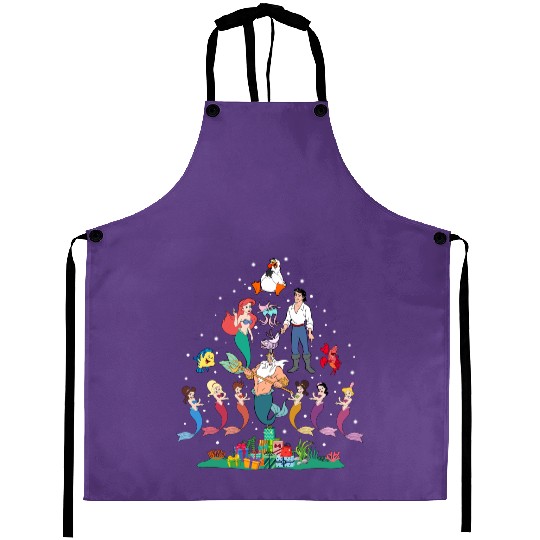 Discover Disney The Little Mermaid Christmas Tree and Lights Aprons