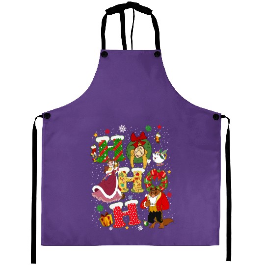 Disney Beauty and The Beast Christmas Vintage Aprons