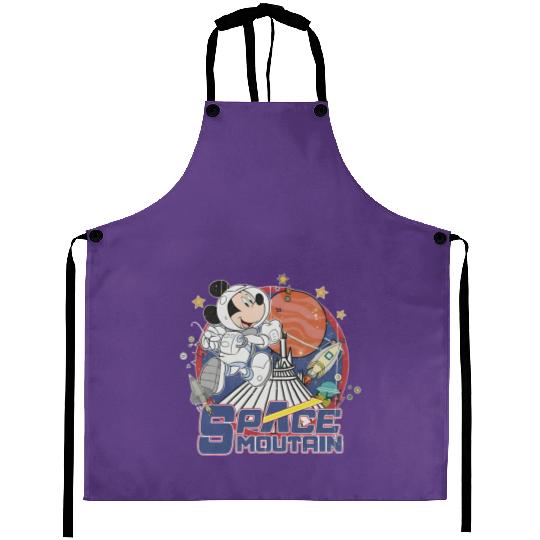 Vintage Space Mountain Aprons, Mickey Astronaut Aprons, Disneyland Aprons, Family Aprons
