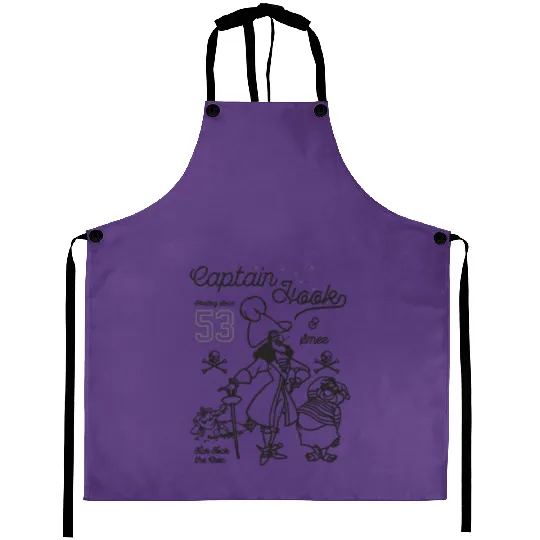 Disney Peter Pan Captain Hook And Mr. Smee Outline Sketch Aprons