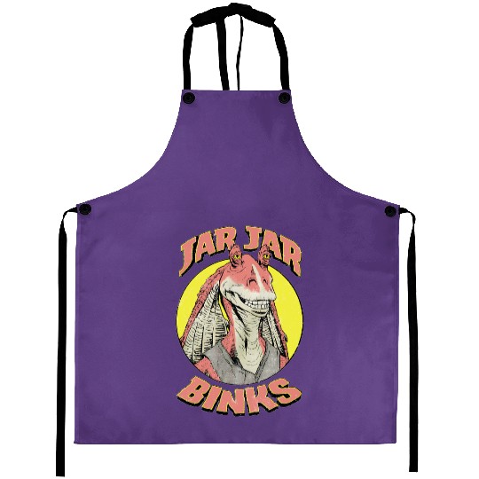 Retro Team Jar Jar Binks Funny Star Wars Fan  Aprons, Vintage Star Wars Galaxy's Edge Aprons, Disneyworld Aprons