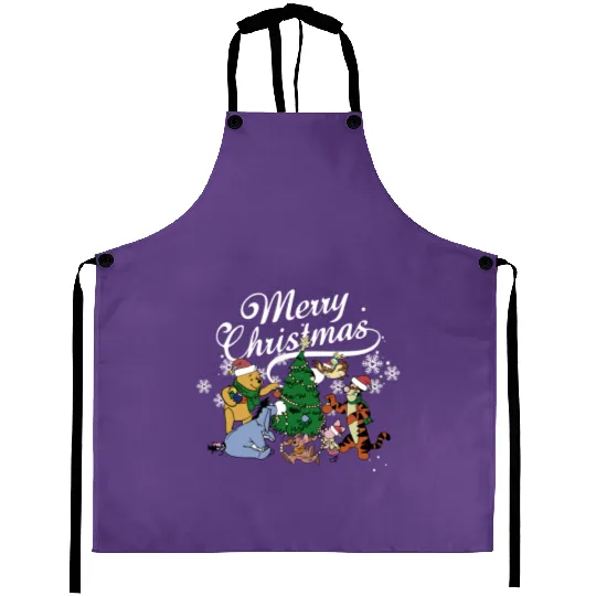 Winnie the Pooh Christmas Aprons, Disney Christmas Aprons