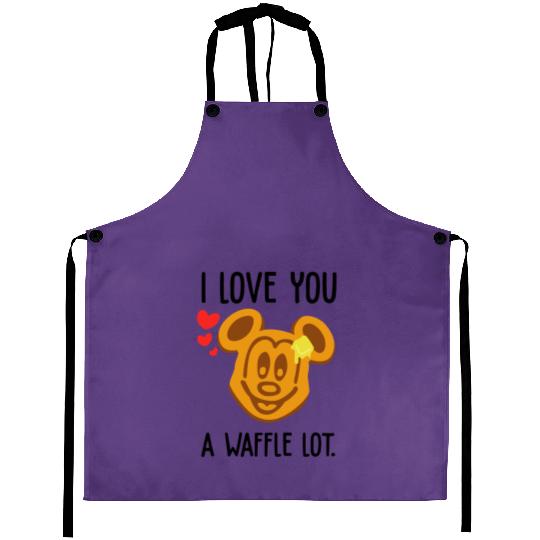 I Love You a Waffle Lot Mickey Waffle Disney Aprons, Disney Food Aprons
