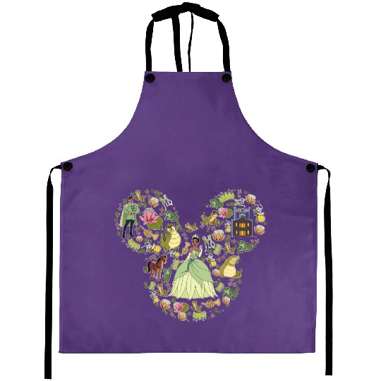 Disney Princess Aprons, Tiana Aprons, Princess Mickey Head, Disneyland Trip Aprons