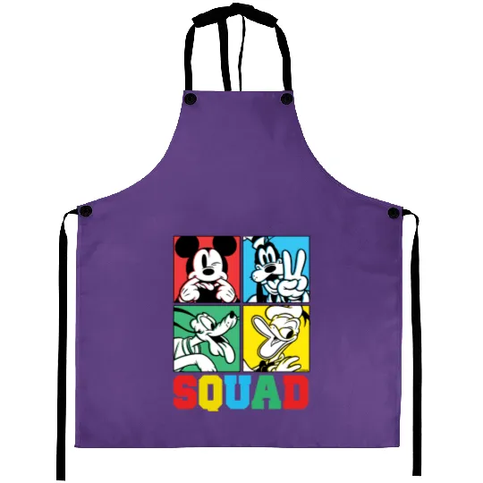 Mickey, Goofy, Donald, Pluto Squad Grid Aprons, Disney Pluto Aprons, Pluto And Friends Aprons