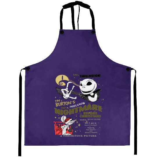 Retro The Nightmare Before Christmas Aprons, Jack Skellington Aprons, Disney Halloween Aprons