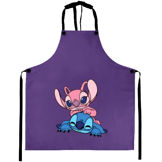Stitch Disney Aprons, Stitch and Angel Couple Aprons, Disneyland Aprons