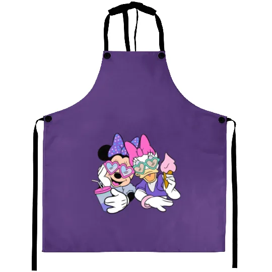Retro Minnie and Daisy Face, Best Friends Minnie and Daisy Aprons, Disney Tie Dye Aprons, Minnie and Daisy Aprons