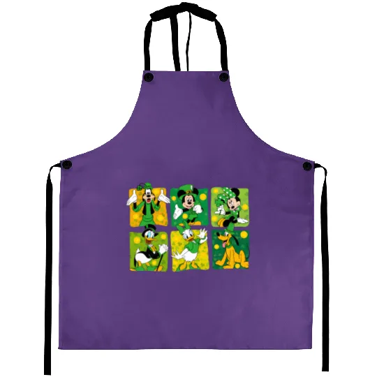 Disney Mouse & Friends St Patricks Day Aprons, Disney Mickey Aprons, Disney St Patrick's Day