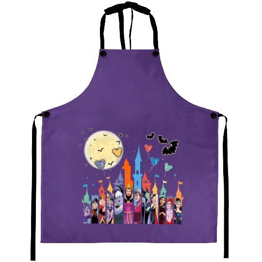Disney Villains Aprons, Maleficent Evil Queen Aprons, Disney Castle Balloon Aprons