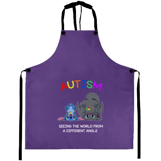 Autism Awareness Aprons | Stitch and Toothless Autism Aprons | Disney Autism Aprons