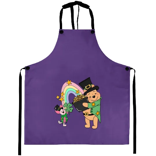 Pooh Bear St Patricks Day Aprons, Disney St Patricks Day Aprons, Magic St Patricks Day
