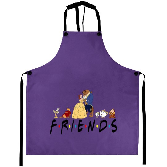 Beauty and the Beast Friends Aprons, Funny Disney Aprons, Funny Friends
